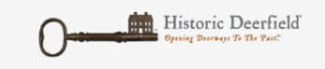 Logo of Historic Deerfield featuring a vintage key and the tagline Opening Doorways to the Past.