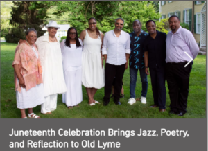 Group celebrating Juneteenth with jazz and poetry in Old Lyme.
